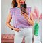 Camiseta Hombreras Rayas Azules/Rosas